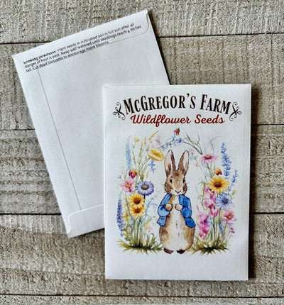 Blue Vintage Bunny Baby Seed Packets